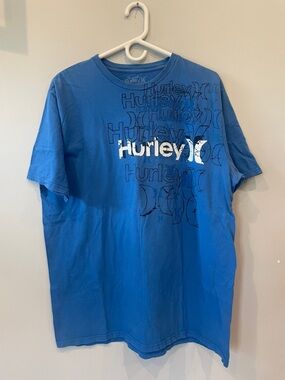 Hurley Blue Short-Sleeve Graphic Logo Tee xl